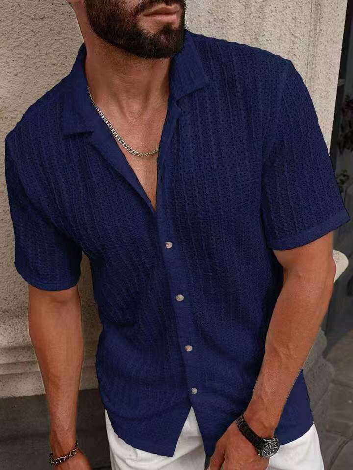 Men's Hollow Knit Polo Shirt