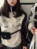 Kids' Zip-Collar Letter Sweatshirt