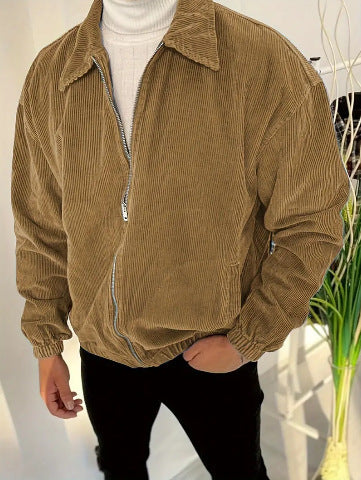 Corduroy Turn-Down Collar Jacket
