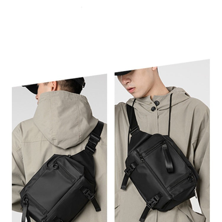 New Oxford Cloth Waterproof Crossbody Bag Men's Large Capacity Simple Business Shoulder Bag Trendy Casual Men's Chest Bag
