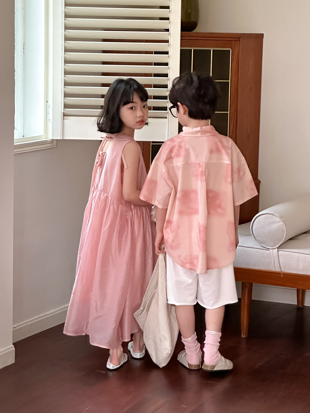 Kids' Vest Dress and T-Shirt/Shorts Outfit