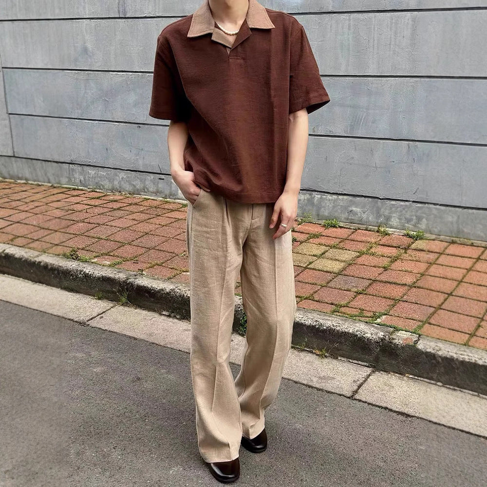 Linen-Blend Polo Shirt