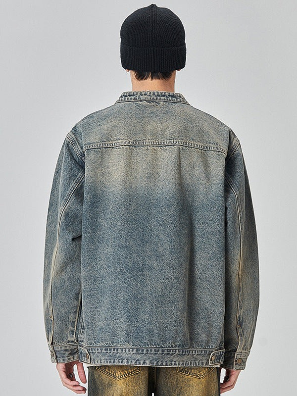 Washed Denim Bomber Jacket