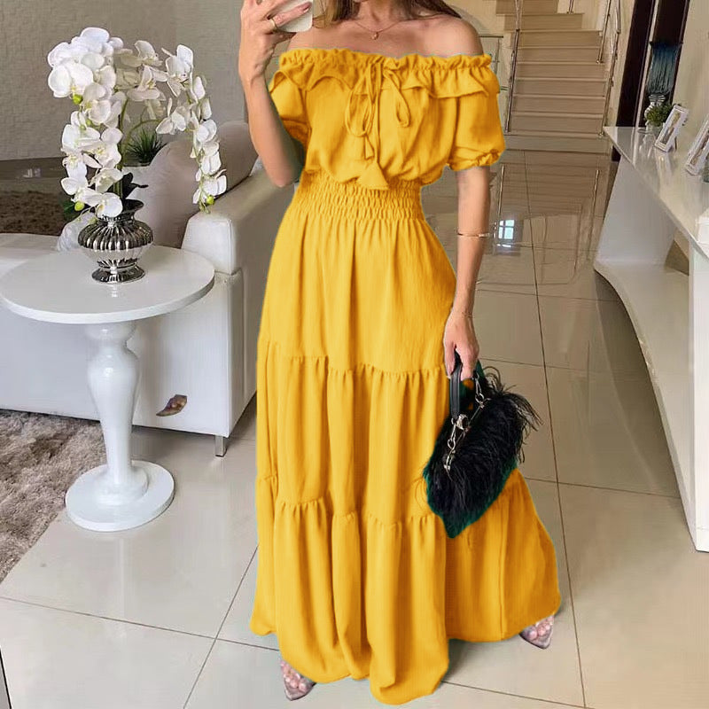 Puff Sleeve Bandeau Dress
