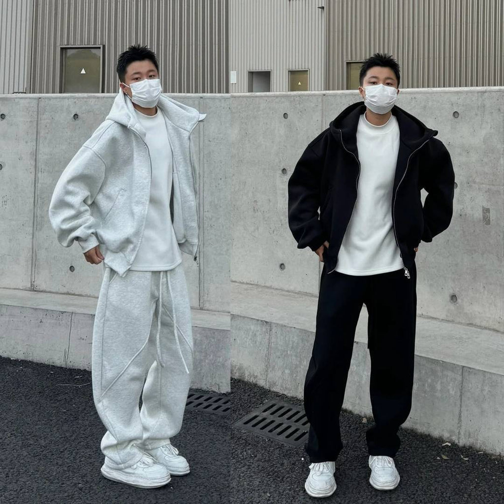 Simple American-Style Hoodie Tracksuit