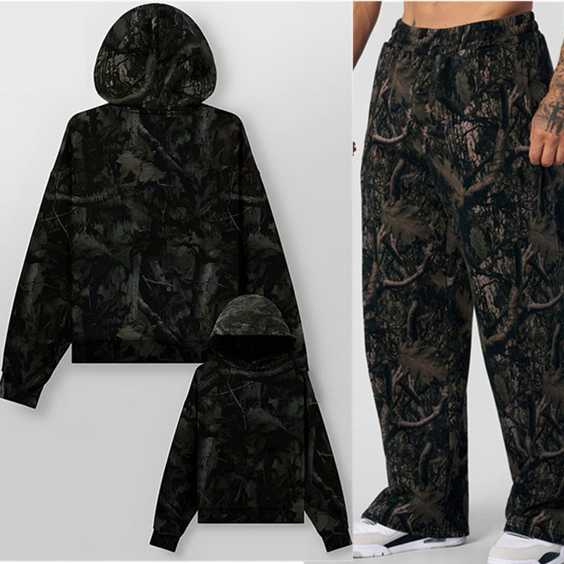 Camouflage Pattern Hoodie Set