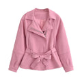 Women's Pink Belted Wrap Jacket