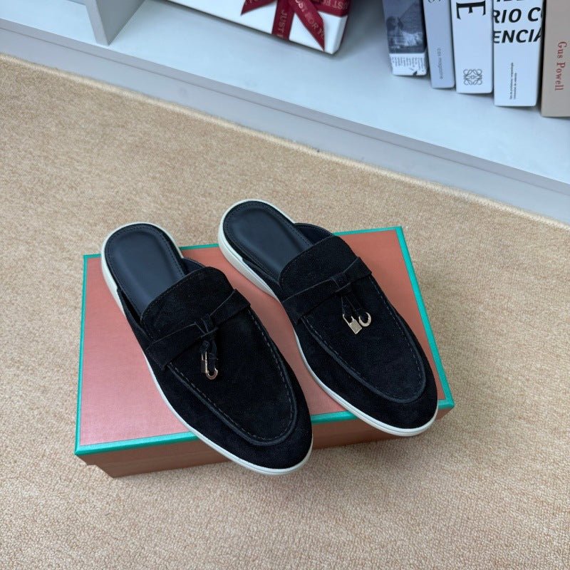 Leather Closed-Toe Mules