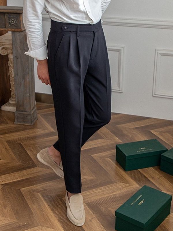 Tailored Neapolitan Straight-Leg Trousers