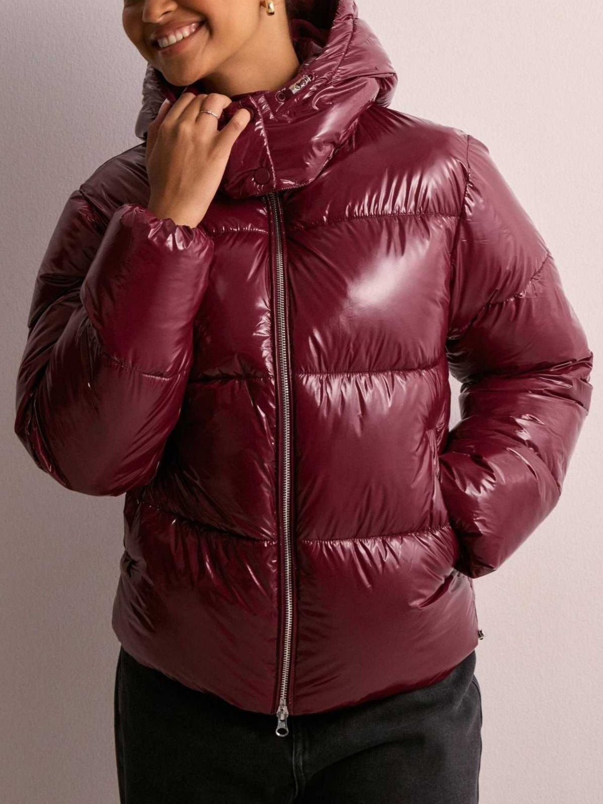 Luxe Shine Hooded Puffer