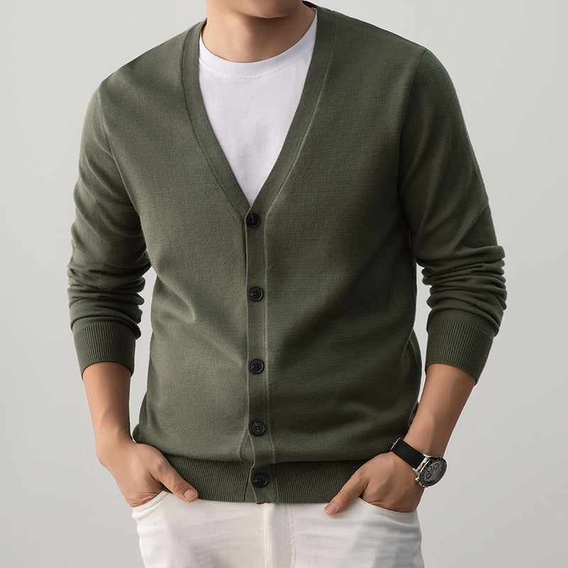 V-Neck Button-Up Cardigan