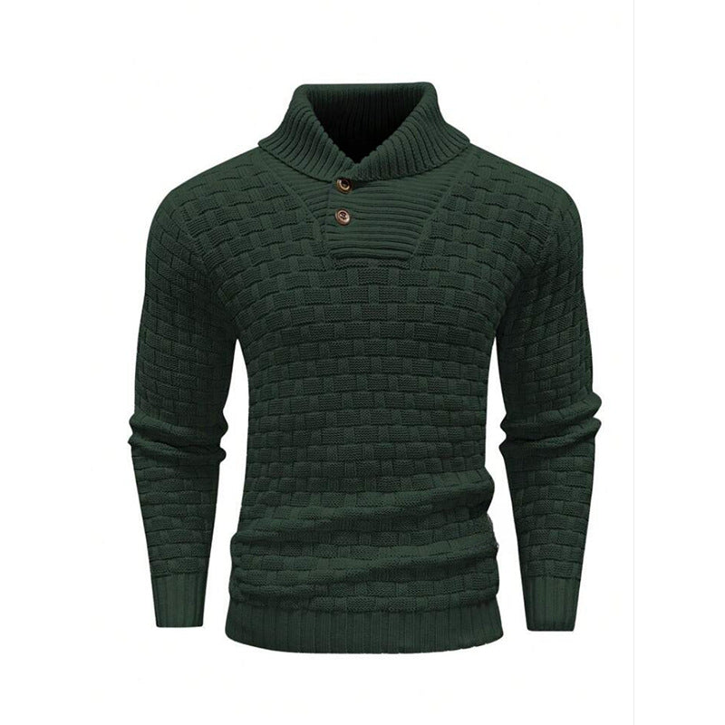 Textured Shawl Collar Pullover