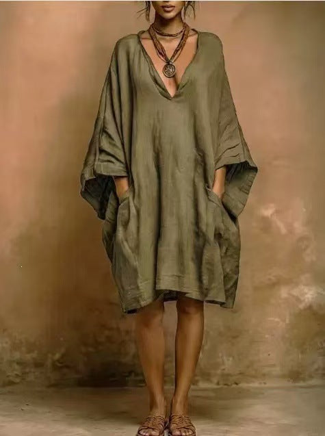 Loose Batwing Sleeve Dress