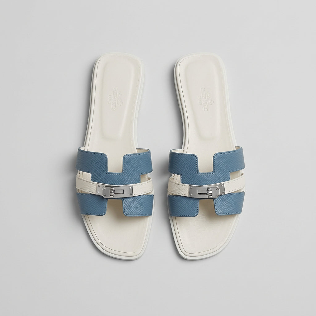 Lock-Buckle Slide Sandals