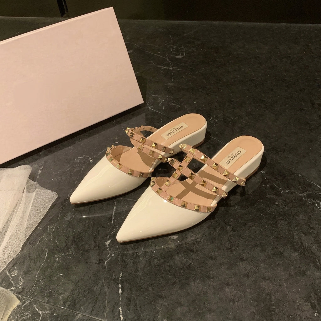 Studded Wedge Mules