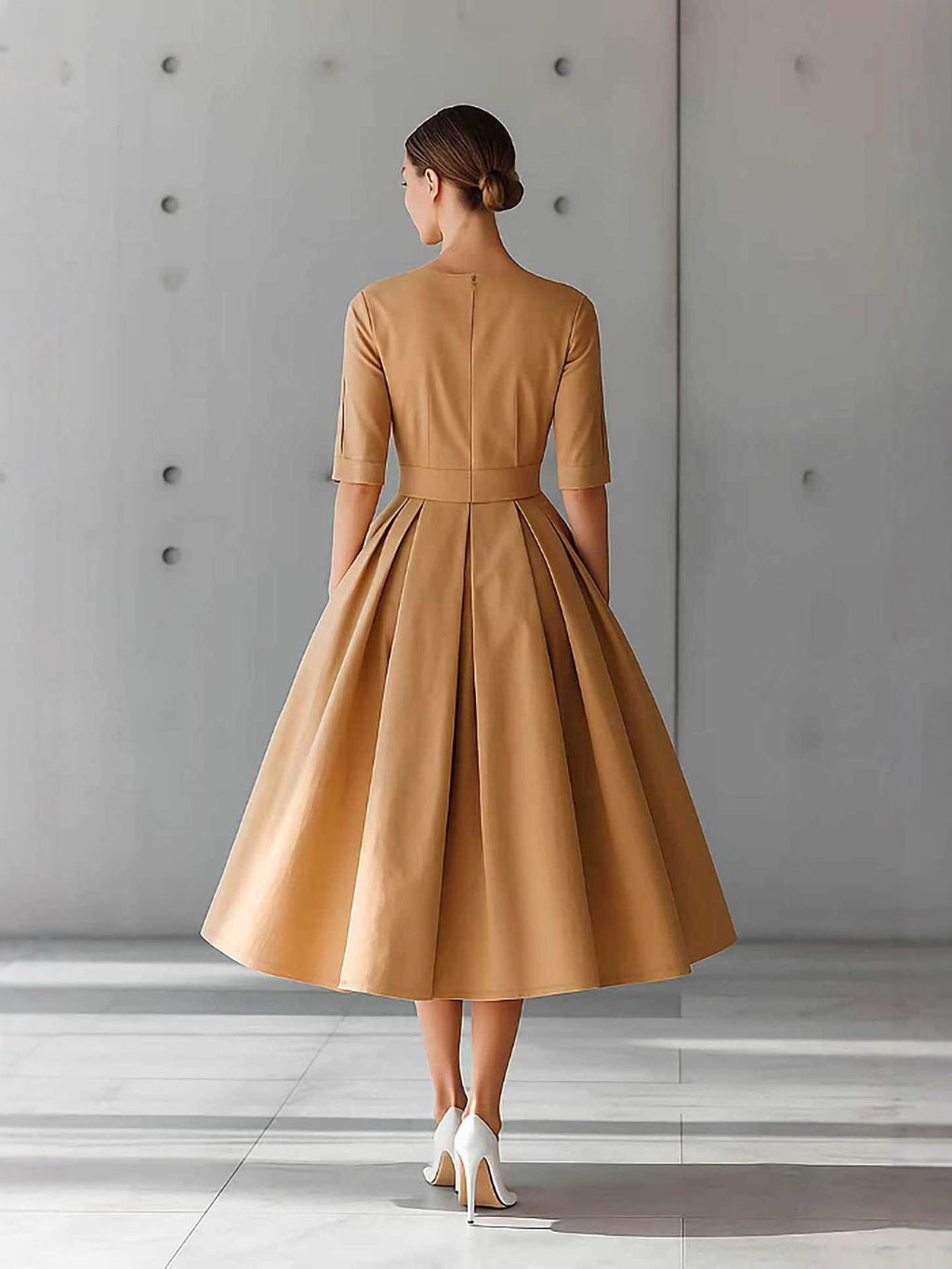 Elegant Pleated Midi Dress