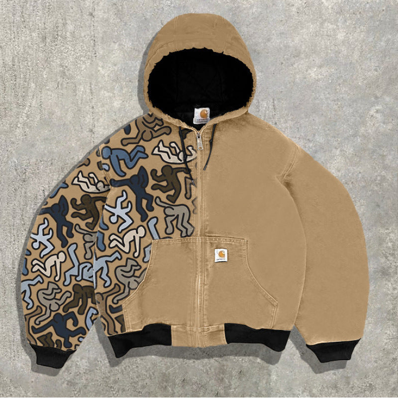 Men’s Hooded Utility Print Jacket