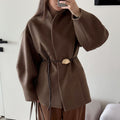 Minimalist Belted Woolen Jacket
