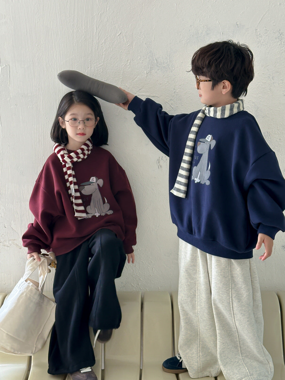 Kids' Puppy-Print Fleece Sweatshirt