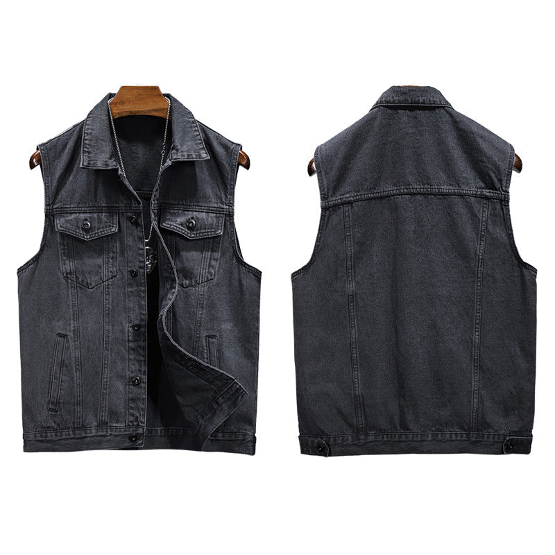 Trendy Sleeveless Denim Vest