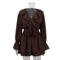 Elegant Ruffle V Neck Mini Dress