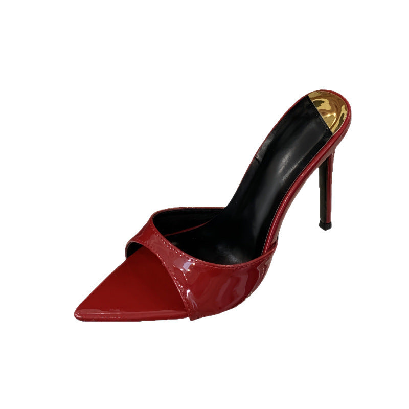 Open-Toe Stiletto Mule Sandals