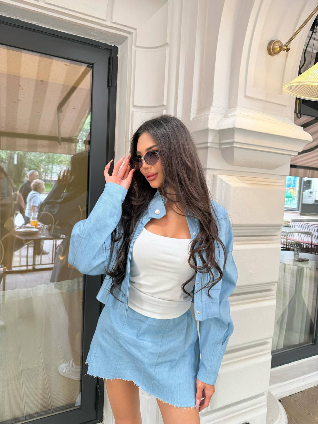 Polo Collar Skirt Set