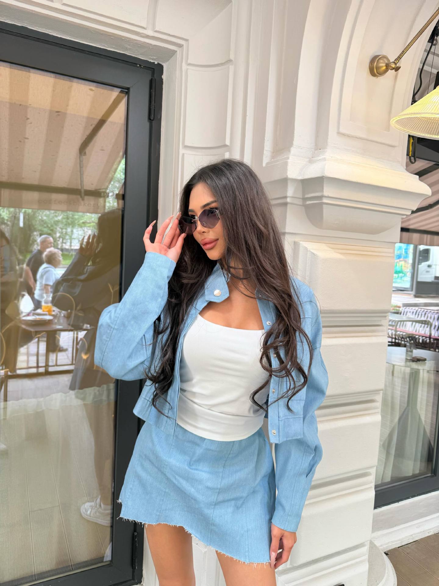 Polo Collar Skirt Set
