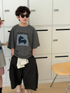 X171 Pony Letter T-shirt in dark gray