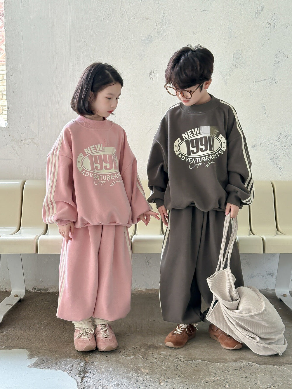 Kids' Letter Fleece Two-Piece Set