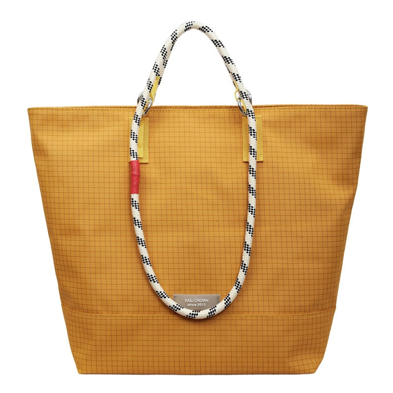 yellow canvas tote bag