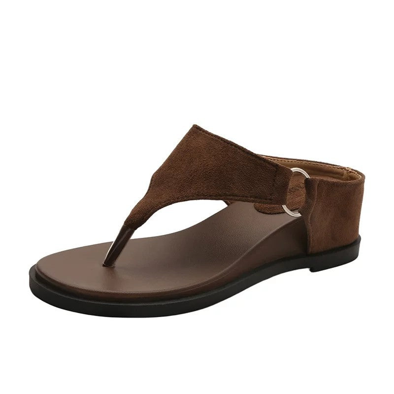 Square-Toe Wedge Flip-Flops