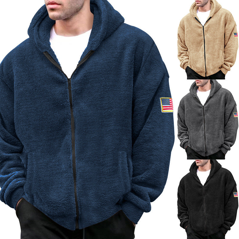 Men's Flag Patch Fleece Hoodie
