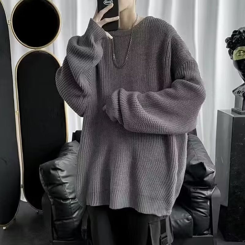 Korean Retro Casual Round Neck Sweater