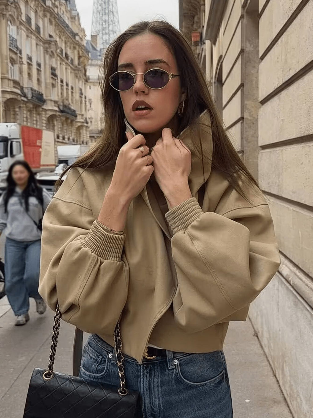 Women's Belted Cropped Jacket