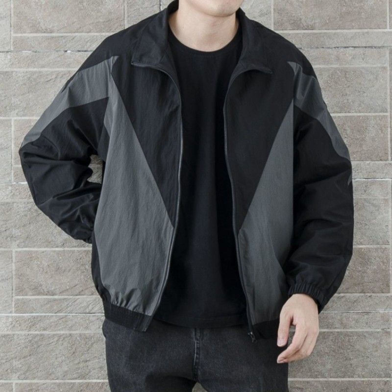 Minimalist Color-Block Zip Jacket