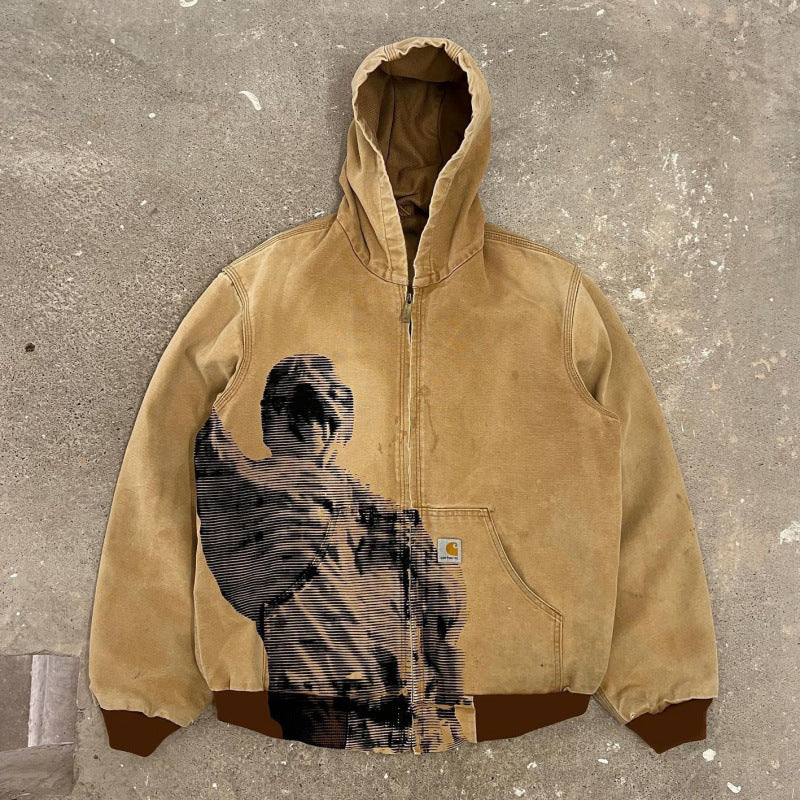 Men’s Hooded Utility Print Jacket