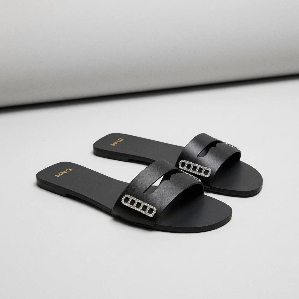Leather Flat Slides