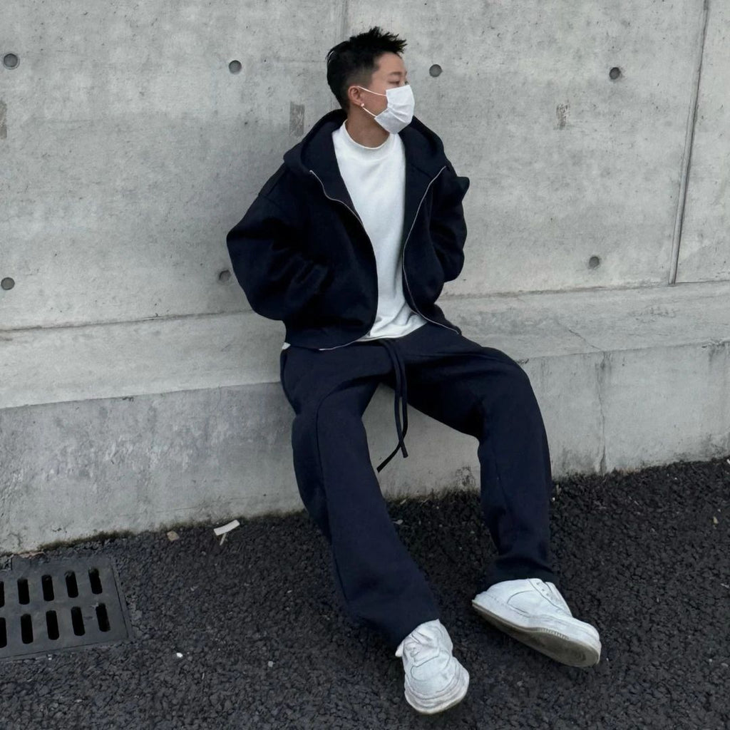Simple American-Style Hoodie Tracksuit