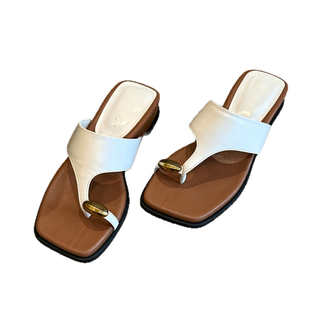 Metal-Buckle Platform Slides