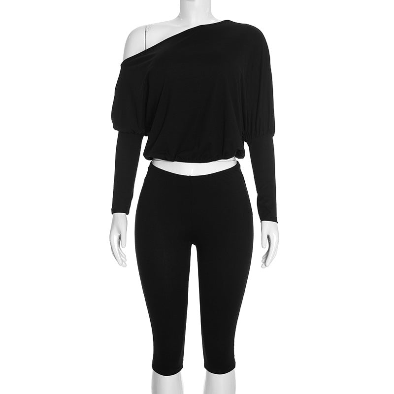 Off Shoulder Top and Capri Shorts Set