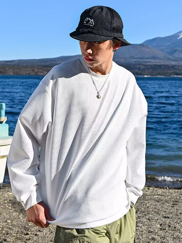 Textured Crewneck Long-Sleeve