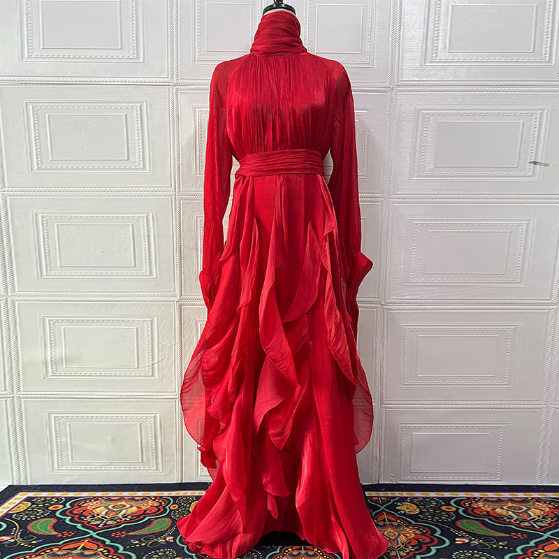 Ruffle Detail Fitted Dress