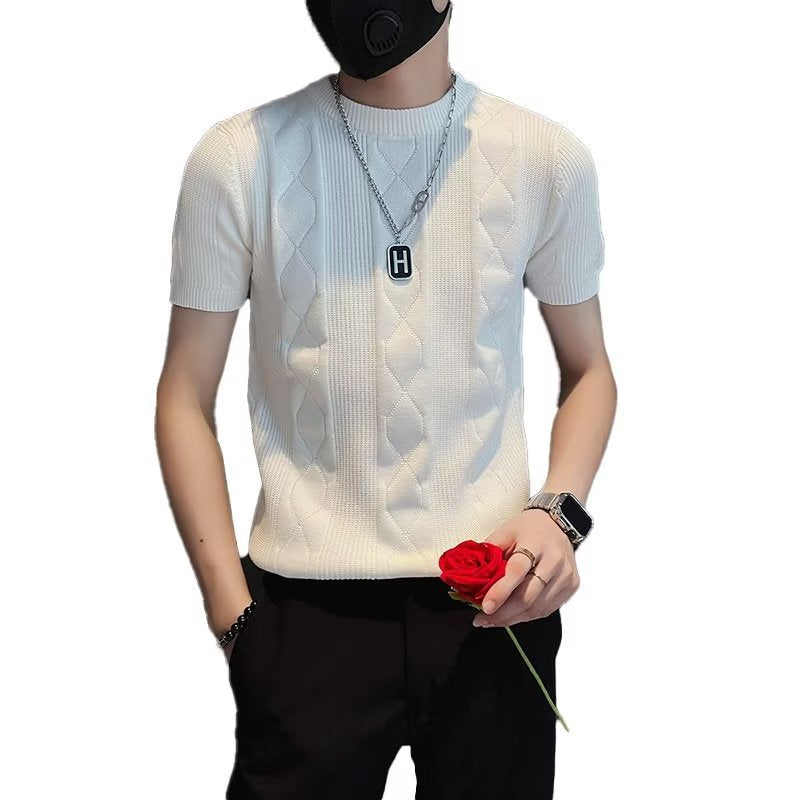 Cable Knit Slim-Fit Tee