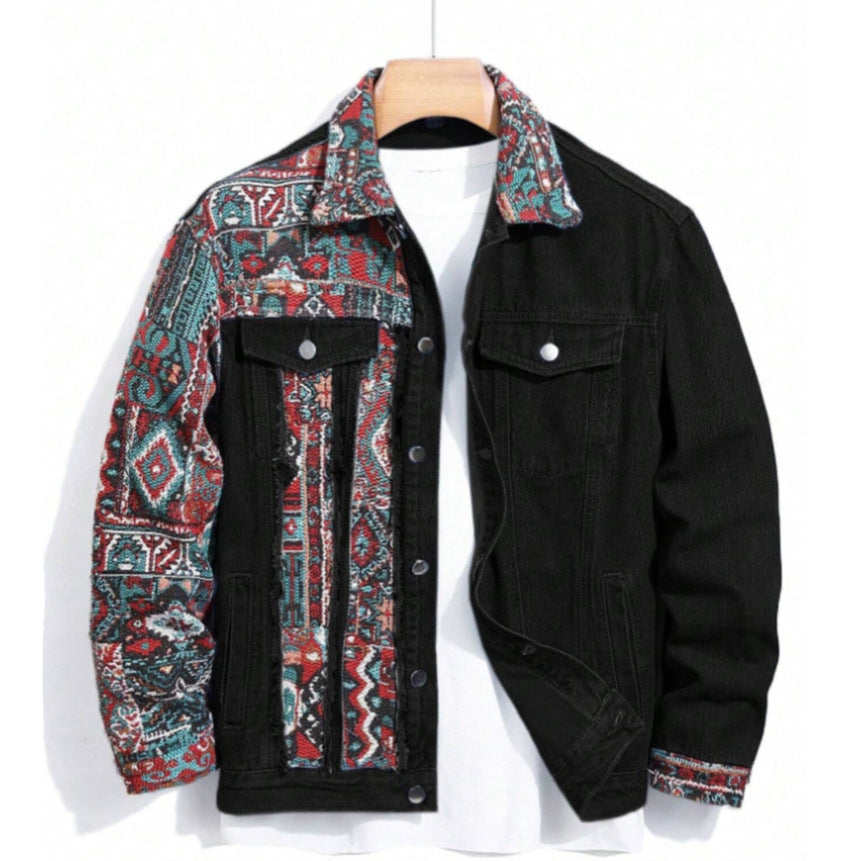 Boho Pattern Denim Jacket