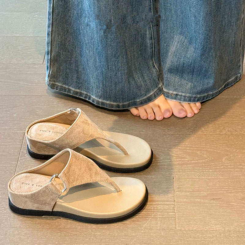 Square-Toe Wedge Flip-Flops