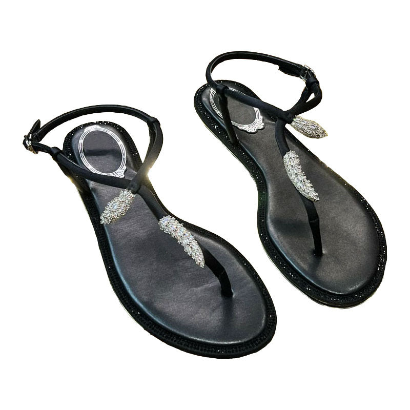 Rhinestone Satin Sandals
