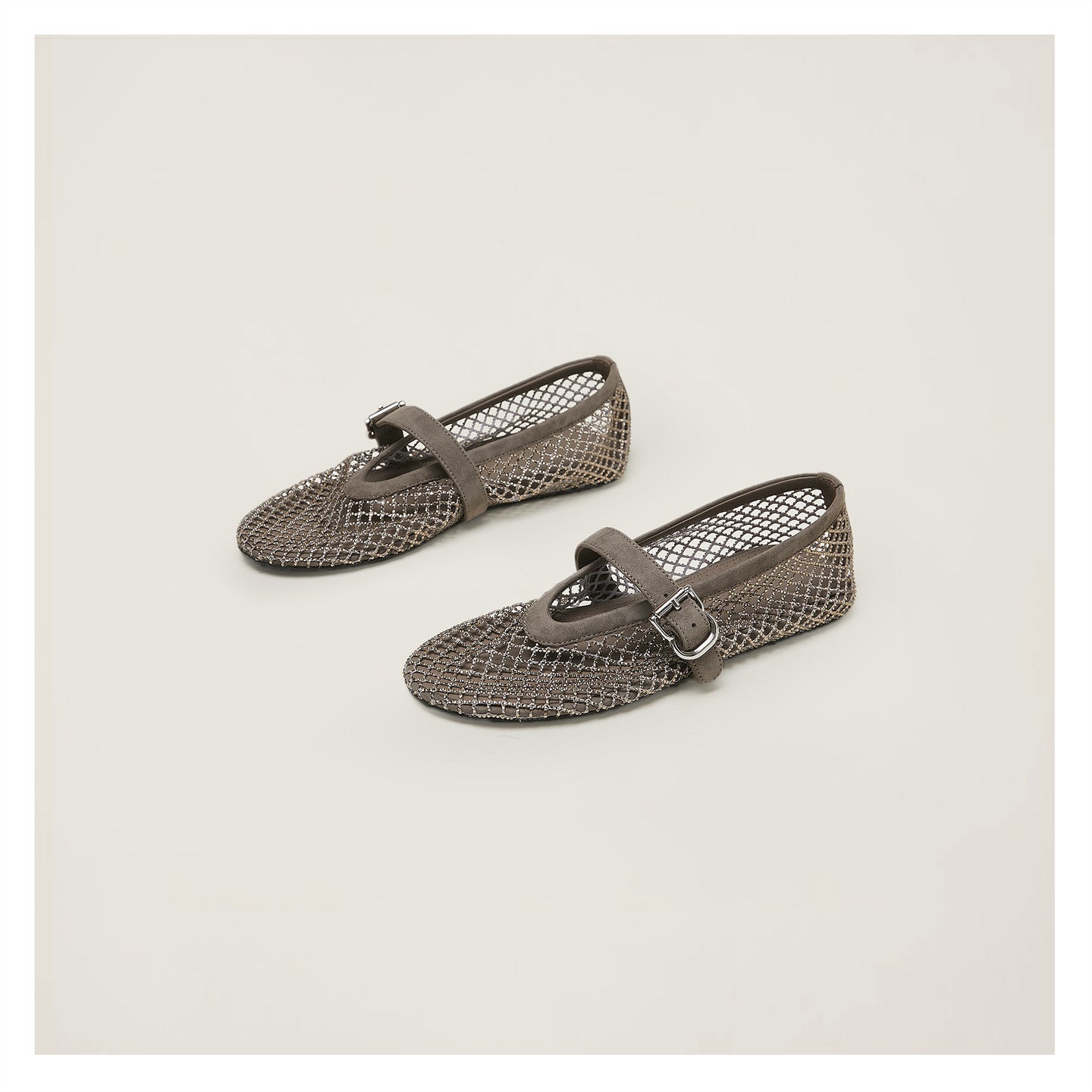 Rhinestone Mesh Mary Jane Flats