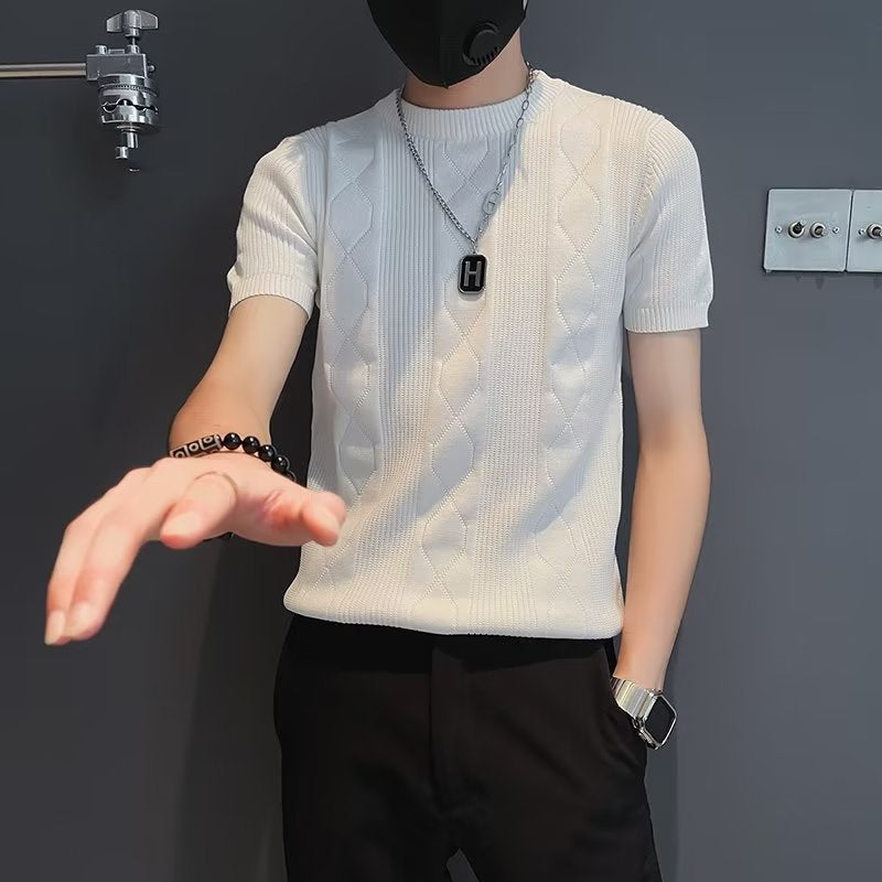 Cable Knit Slim-Fit Tee