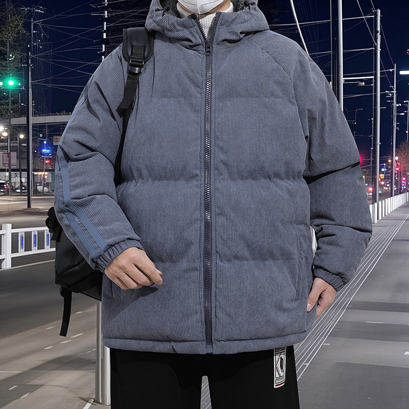 Striped Corduroy Puffer Jacket